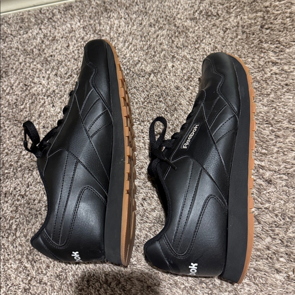 Reebok Black Shoes with Tan Soles
